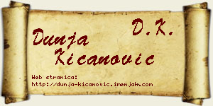 Dunja Kićanović vizit kartica